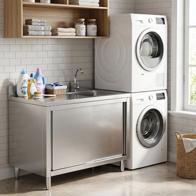 39 Inch Stainless Steel Free-Standing Single Bowl Utility Sink