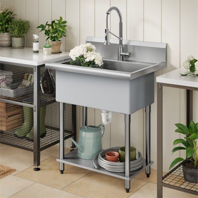 Kraus Standart Pro 32 Inch Stainless Steel Commercial Utility Sink