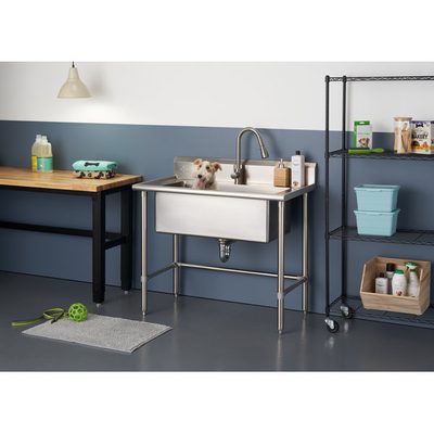 TRINITY EcoStorage 42 Inch NSF Stainless Steel Utility Sink