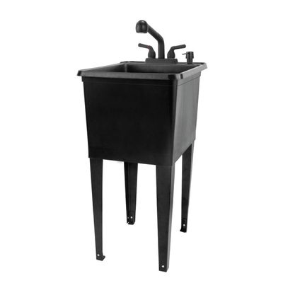 Freestanding Space Saver Utility Sink with Pull-Out Faucet
