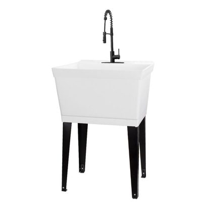 19-Gallon Thermoplastic Utility Sink Set with High-Arc Faucet