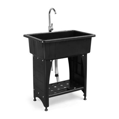 Laundry Tub Utility Sink with Faucet and Shelf