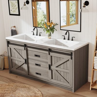 Chimira 2-Drawer 2-Door Double Sink Bathroom Vanity