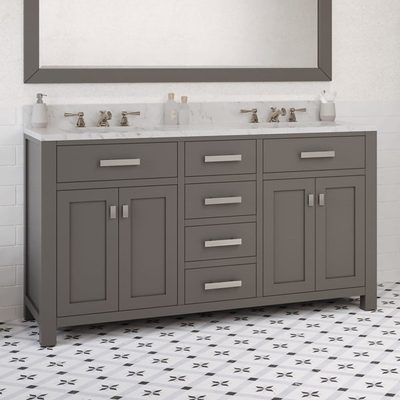 Minnetrista 60" Double Bathroom Vanity with Marble Top