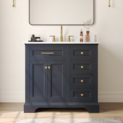 Heritage 36" Fully Assembled Single Bathroom Vanity with Backsplash