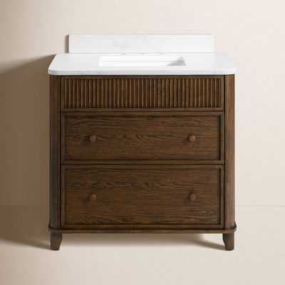 Kennedy 36" Bathroom Vanity with Statuario Quartz Countertop