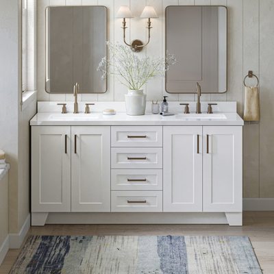 Freitas 73" Solid Wood Double Bathroom Vanity with Quartz Top, White