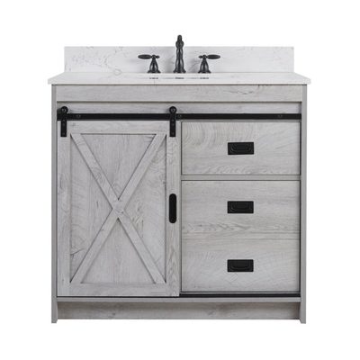 Jillian 36" Single Bathroom Vanity with Engineered Stone Top