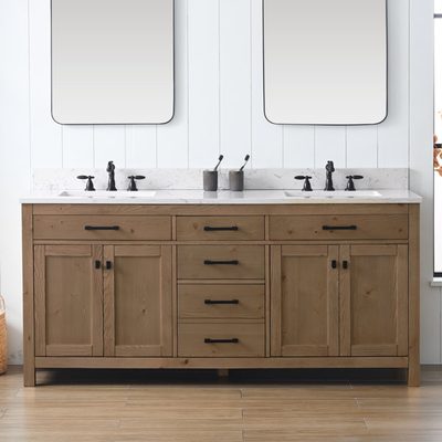 Ajiya 72" Double Bathroom Vanity Set