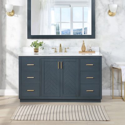 Gazsi 60" Single Bathroom Vanity with Engineered Stone Top