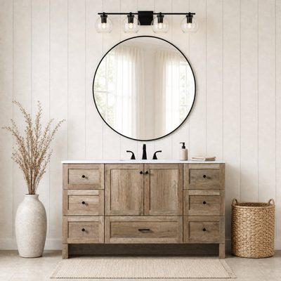 Soma 60" Single Bathroom Vanity with Engineered Marble Top