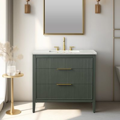 Bilroy 36" Single Bathroom Vanity with Engineered Stone Top