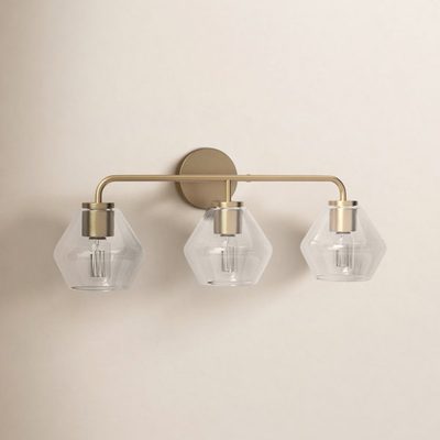 Rooks 26" 3-Light Dimmable Steel Vanity Light with Glass Shades