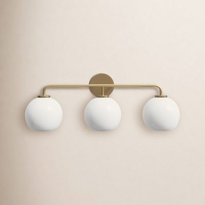 Childerley 26.5" 3-Light Steel Vanity Light with Glass Globes