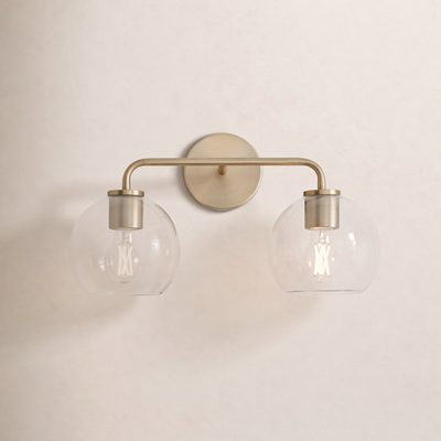 Childerley 17.5" 2-Light Steel Vanity Light with Glass Globes