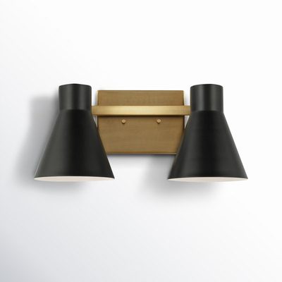Byers 2-Light Dimmable Steel Vanity Light