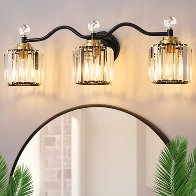 Emilion Dimmable Bathroom Vanity Light with Crystal Shade
