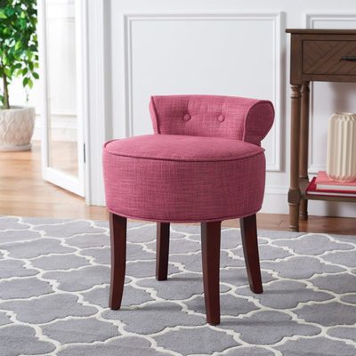 Darby Home Solid Wood Vanity Stool
