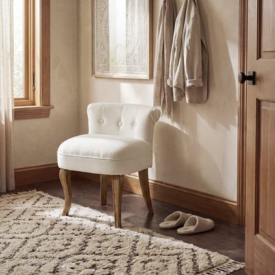 Jonna Tufted Vanity Chair with Solid Wood Legs