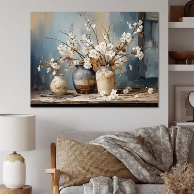 Pottery and Flowers Still Life I Trees