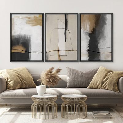 Grunge Abstract Paint Stroke Effect Tan Gray Neutral