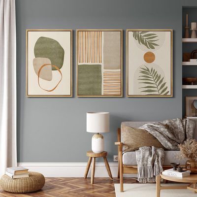 Mid Century Modern Boho Organic Tropical Leaf