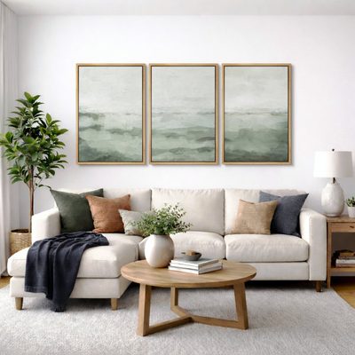 Minimal Landscape Sage Green Modern Organic