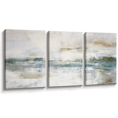 Minimal Landscape Grunge Green Gray Abstract