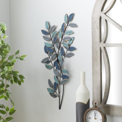 Metal Leaf Wall Decor with Gold Accents