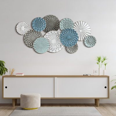 Handmade Multi-Color Metal Abstract Flower Wall Decor