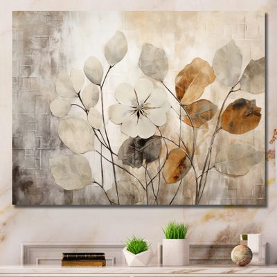 Beige Botanical Impressions III Abstract Botanicals