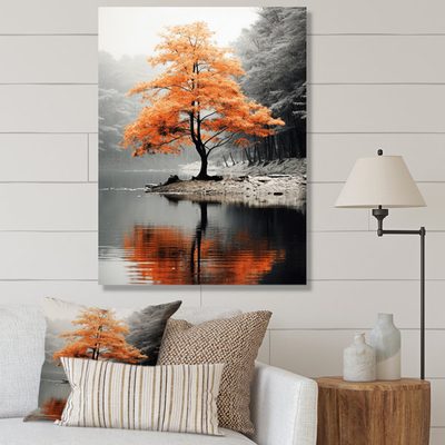 Orange and Grey Forest Autumn Elegance II Forest