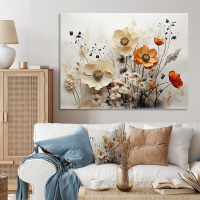 Macaulee Bohemian Earthly Floral Collage II Abstract Boho