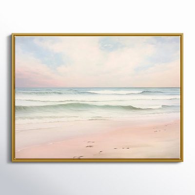 Ocean Tranquility Tender Pink Pastel Sunrise I Coastal