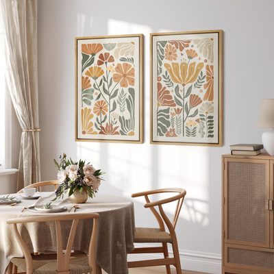 Vintage Flower in Pastel Modern Art Wall Decor