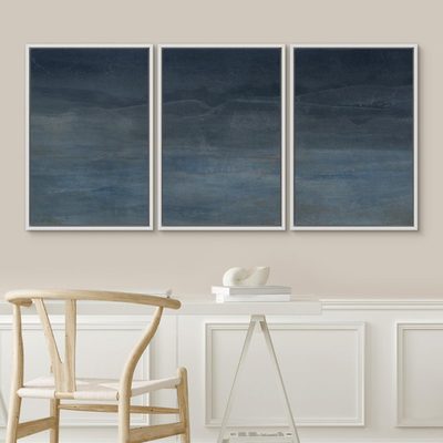 Abstract Blue Landscape Modern Minimalist Navy Blue