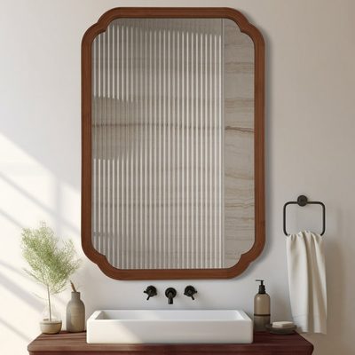 Ali Solid Wood Scalloped Wall Mirror