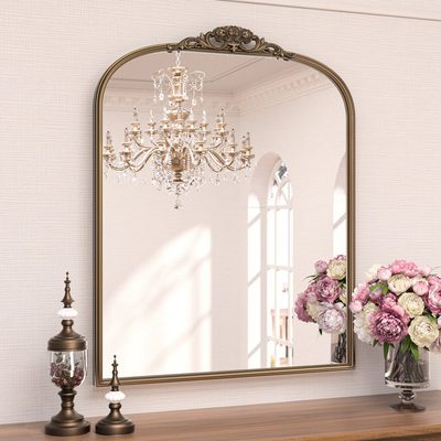 Arnott Arch Decorative Wall Mirror with Baroque Metal Frame