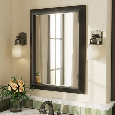 Amara Tempered Glass and Aluminum Framed Wall Mirror