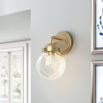 Wason 1-Light Dimmable Steel Armed Sconce