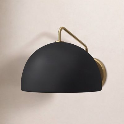 Darrah 1-Light Wall Sconce in Matte Black and Natural Brass
