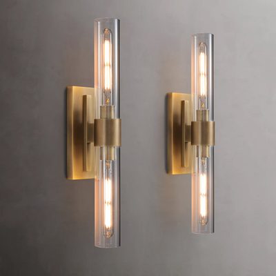 Zolee Dimmable Glass and Brass Wall Sconce