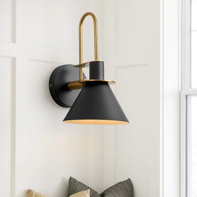 Jacoline 1-Light Dimmable Iron Armed Sconce
