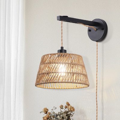 Bahwana Rattan Plug-in Swing Arm Sconce