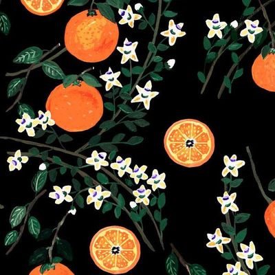 Arance Dolci Wallpaper by Carly Beck – Black