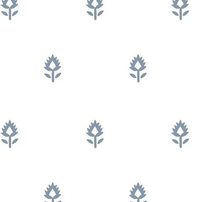 Block Print Wallpaper by Sugar Paper – French Blue On White