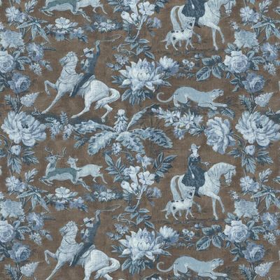 Cowboy Toile Wallpaper by Nathan Turner – Blue Brown
