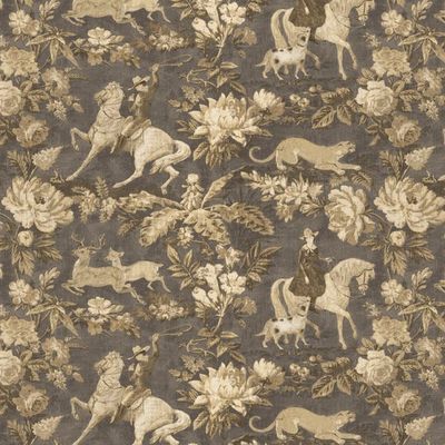 Cowboy Toile Wallpaper by Nathan Turner – Gold Brown