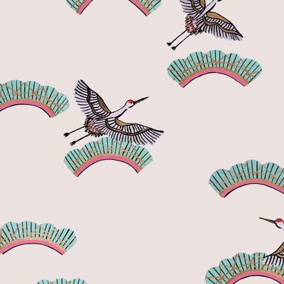 Cranes In Clouds Wallpaper by Carly Beck – Oyster