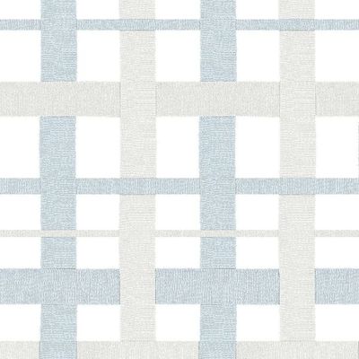 Crosstown Plaid On White Wallpaper by Sarah Jessica Parker – Silver Pearl